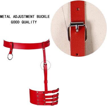 Жіночий шкіряний корсет для ніг, стрінг, пояс для панчіх, регульований, боді, кеш, панчохи, червоний