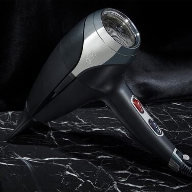 Професійний фен для волосся ghd Helios: швидке сушіння, низький рівень шуму, легка вага, чорний колір, для ідеального стайлінгу та blow-out