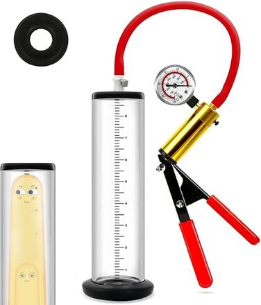 Портативна вакуумна помпа для збільшення статевого члена з манометром та ножиковим захватом (4 розміри)