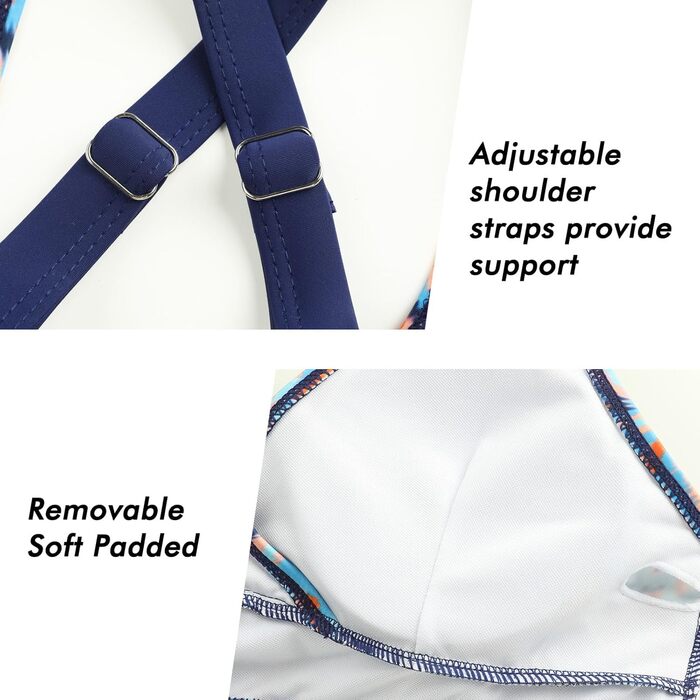 Двочастинний купальник Adigaber з V-подібним вирізом та перехресним візерунком, бікіні з животом, комплект (L, багато кольорів)