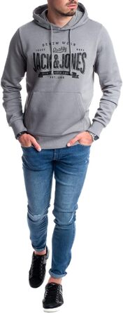 Чоловічий худі Jack & Jones з логотипом, колір Sedona Sage, модель Mika