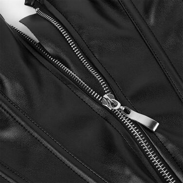 Жіночий корсет Grebrafan на блискавці з штучної шкіри, чорний (32-34)