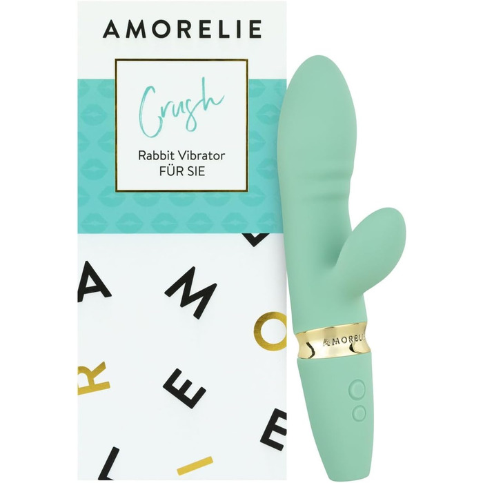 AMORELIE Crush - Вібратор Кролик 18,5 см для жінок | Водостійкий, акумуляторний, зелений