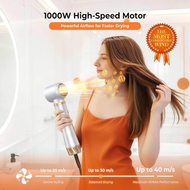 Мультистайлер для волосся 5 в 1 з іонізацією 1000W: фен, автоматичний локон, брашинг та випрямляч для об'єму та укладки, білий