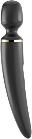 Satisfyer Wand-er Woman: Масажер для тіла з 50 вібраційними режимами | Секс-іграшка, тихий та потужний | Електронний масажер для жінок та чоловіків | Компактний вібратор для всього тіла | Чорний колір, 1 шт.