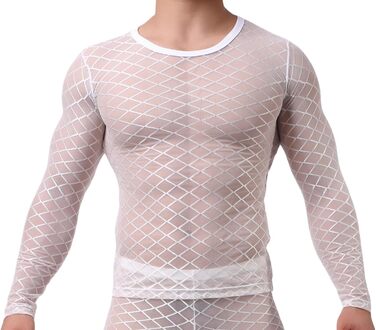 Футболка Maeau з сіткою та ромбом, прозора, спортивна, для чоловіків, розмір M-X (L, білий)