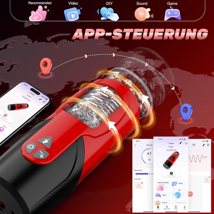 Мастурбатор для чоловіків Honeyexp з 7 режимами, телескопічною функцією та керуванням через додаток