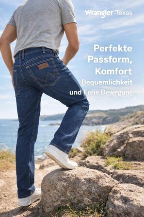 Чоловічі джинси Wrangler Texas Regular Fit Stretch, прямі денімові штани з бавовни, колір Darkstone (Темно-сірий), 34W / 32L