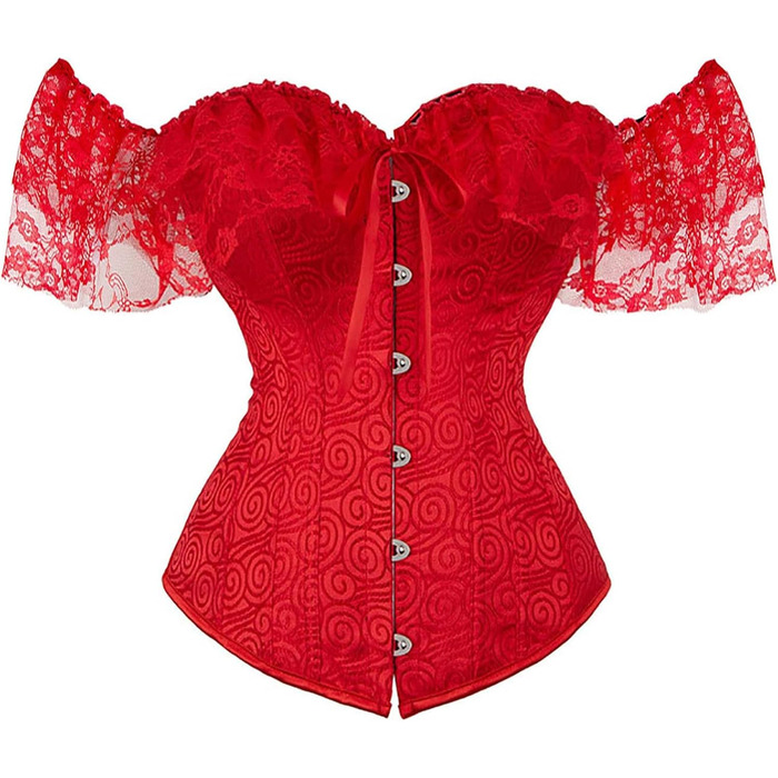 Жіночий корсет-топ CKJ Corage у стилі піратів/готика: вінтажний дизайн, великі розміри, червоний (M)