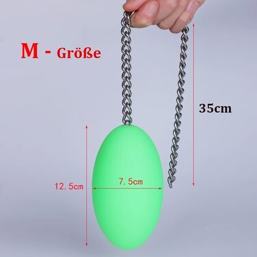 Анальний плаг Guspiun силіконовий, форма яйця, з металевим ланцюжком, 7.5 см, M (зелений)