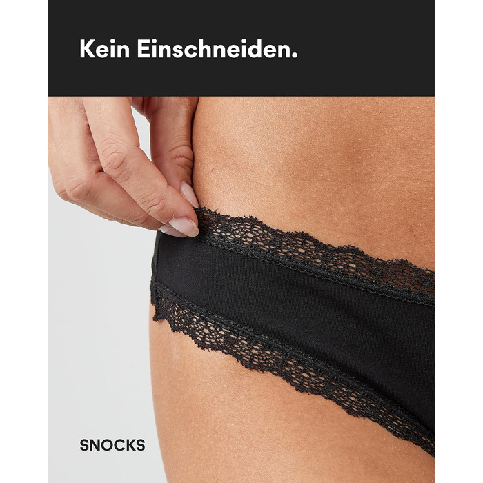 Танга жіночі Snocks з мережива з органічної бавовни – дихаючі та комфортні, не ріжуть – сексуальні труси та білизна для жінок, розмір XS - 4XL, 3 шт. в упаковці