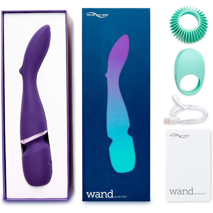 We-Vibe Wand 2 - Масажер-вібратор для жінок, бездротовий, керування через додаток, 10 рівнів інтенсивності, тихий, водонепроникний, перезаряджуваний (фіолетовий)