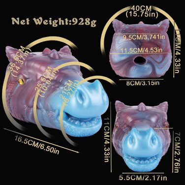 Мастурбатор для чоловіків, 928г, реалістичний дракон з анімальним вагінальним тунелем, кишеньковий мультяшний секс-іграшка для чоловіків, фентезійна секс-іграшка