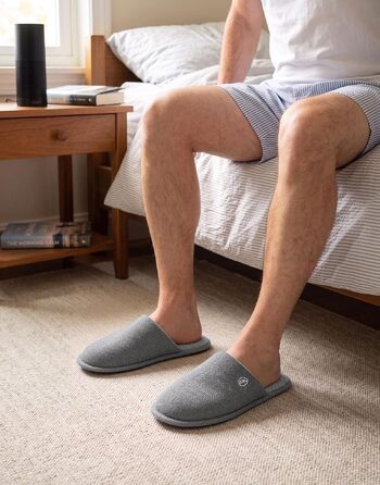 Чоловічі в'язані домашні капці EverFoams з ефектом пам'яті (Memory Foam), темно-сірі, розмір 40/41 EU