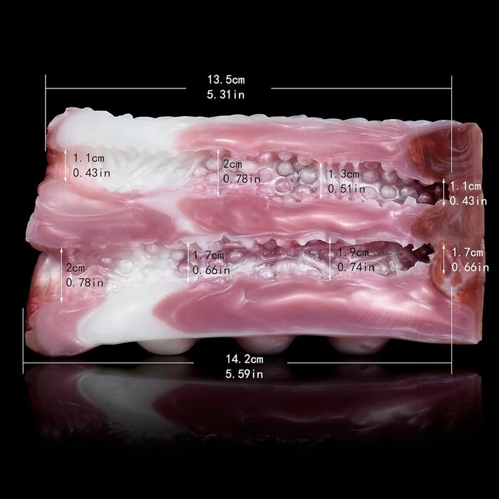Реалістичний мастурбатор для чоловіків з анатомічною вагіною та анальним тунелем, великий, монстр