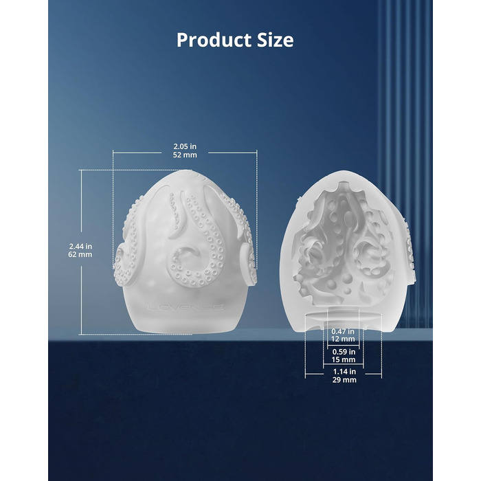 LOVENSE Kraken - чоловічий мастурбатор, яйцеподібний, 6 шт.