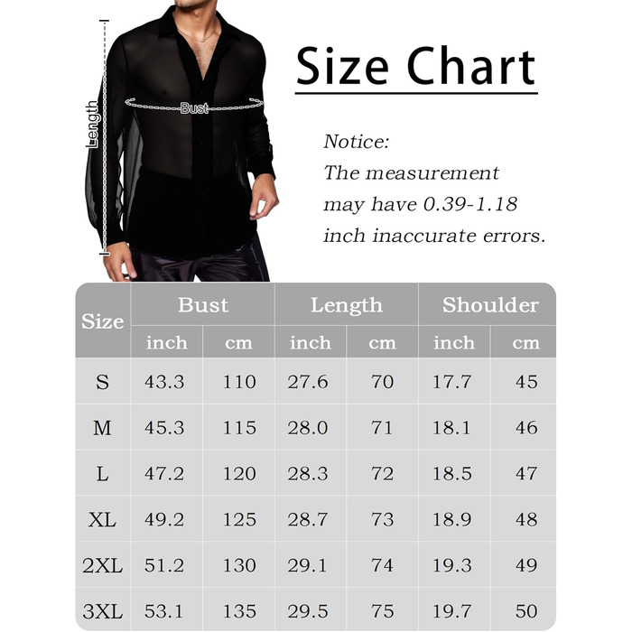 Чоловіча прозора сорочка AIEOE, тонке сексуальне т-образне поло з довгим рукавом, для дискотеки та клубів, чорний, розмір S-3XL