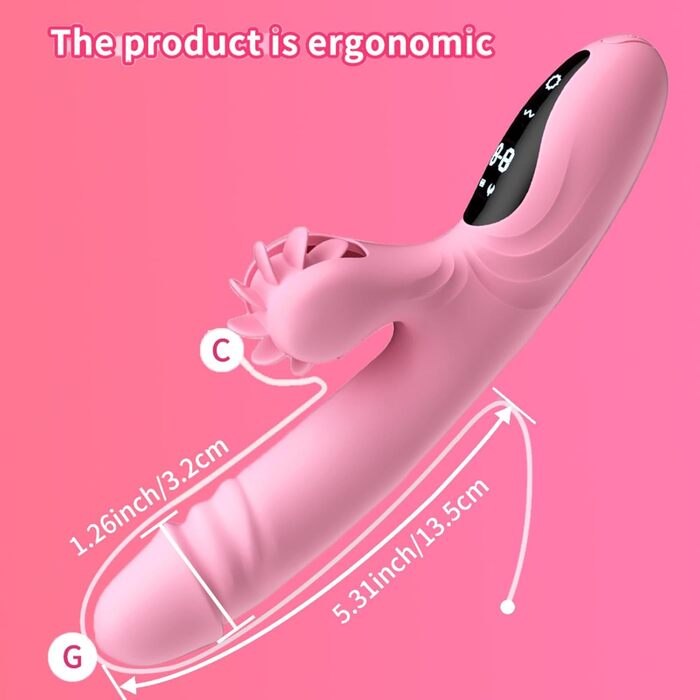 Вібратор для жінок з 9 функціями, нагріванням та G-точкою. Кролик. Рожевий колір