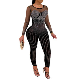 Жіночий ромпер з паєтками Nagfar – сексуальний комбінезон для вечірнього виходу, коктейльної вечірки, клубу. Чорний, XXL