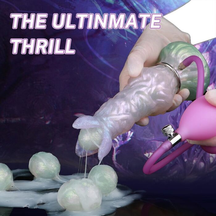 Інопланетний яйцеклад з силікону з п'ятьма яйцями, пневматичний фантазійний дилда для стимуляції G-точки, простати, мастубації. Іграшка для дорослих для жінок та чоловіків. Анальний плагін, дилда-яйце.