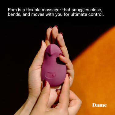 Вібратор Dame | Міні вібратор для жінок з гнучкою формою | Водонепроникний, USB-зарядний, з медичного силікону | Компактний, дискретний, кольори сливи
