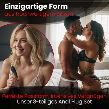 Набір анальних пробок 3 шт. преміум якості з гіпоалергенного силікону для чоловіків та жінок, вібратор для стимуляції, для початківців та досвідчених
