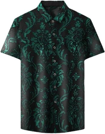 Чоловіча сорочка Yeuyyben з прозорою вставкою, літня, з короткими рукавами, чорна, XL