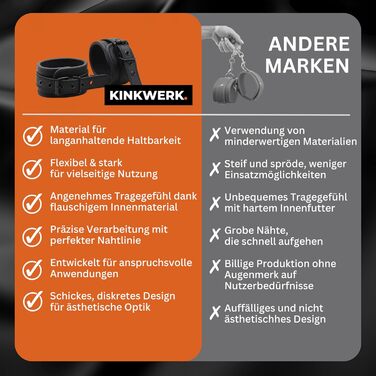 Кафтанчики Real PU для зв'язування рук | З металевим кільцем | Гнучкі та міцні для BDSM-ігор | З комфортною підкладкою | Естетичний, дискретний дизайн | BDSM, Bondage (руки)