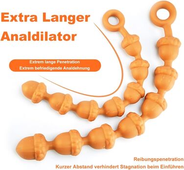 Анальні кульки з силікону NAIXBTY Extra Lang (7 кульок) з ланцюгом, анальні пробки, для чоловіків та жінок