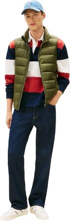 Чоловічий легкий пуховик-жилет Tommy Jeans, темно-зелений (Dark Greenery), розмір XS