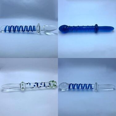 Сет анальних плугів ScreaAss 4 шт. з кришталю, подвійний наконечник, спіраль, стимулятор G-точки, для жінок та чоловіків