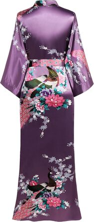 Халат жіночий довгий з атласу, квітковий принт, Babeyond, для дому та відпочинку