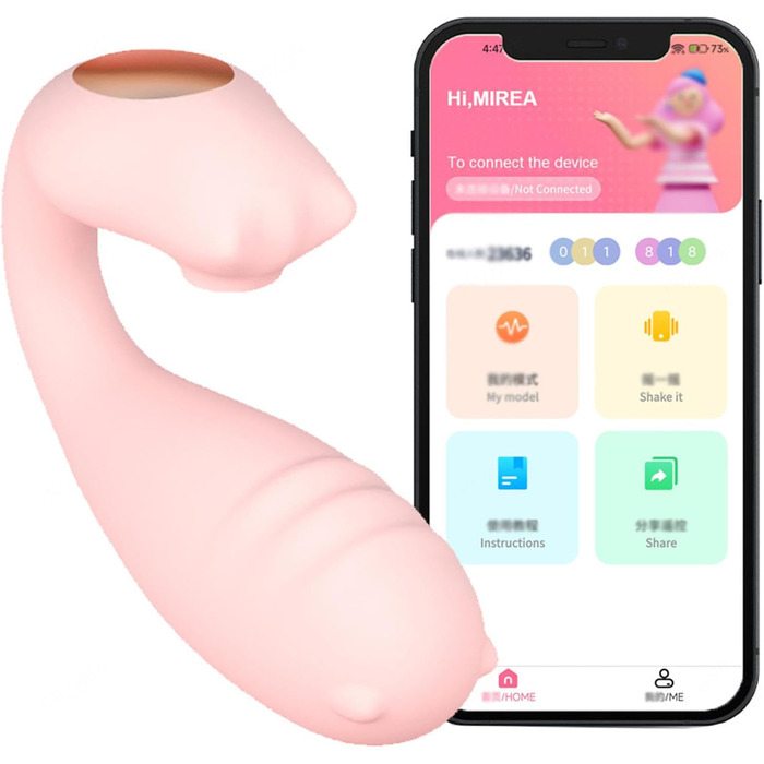 Вібратор для жінок та пар з пультом керування Bluetooth, 9 режимів вібрації, рожевий