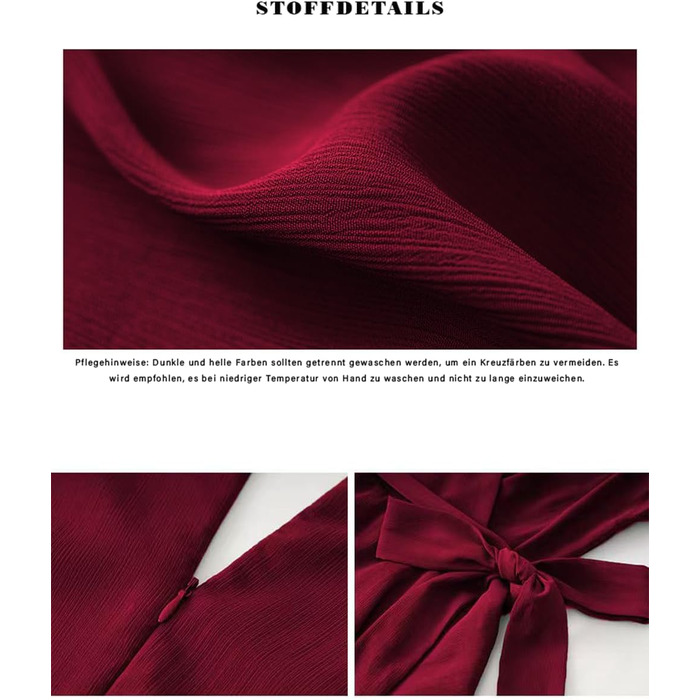 Сукня-туніка з шифону, коротка, з V-подібним вирізом, на короткий рукав, літня, однотонна, елегантна, з рюшами, міні, повсякденна, трапецієподібна, з високою талією, для вечірок, сукня-кокетка з поясом, колір вишневий, розмір S