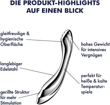 Satisfyer Pure Gravity 2: сталевий вібратор для жінок | Інтимна іграшка з хвилястою структурою | Ергономічний дизайн | Зміна температури (теплий/холодний) | Інструменти для жіночого здоров'я