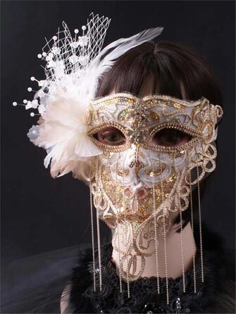 Маска для сцени AYWTIUN Золоті кінчики - повна маска для обличчя, для вокалістів