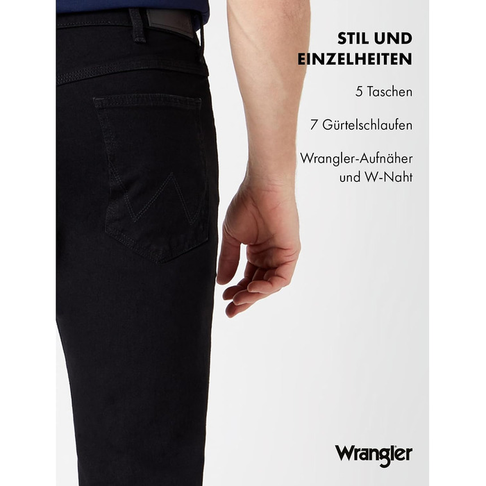 Чоловічі джинси Wrangler Regular Fit Regular - середня посадка, колір Black Rinse (синьо-чорний), W34 L30