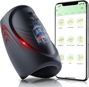 Електричний мастурбатор TDLPlus APP Penistrainer: 2-в-1 тренажер для чоловіків з 9 режимами вібрації та стимуляцією головки