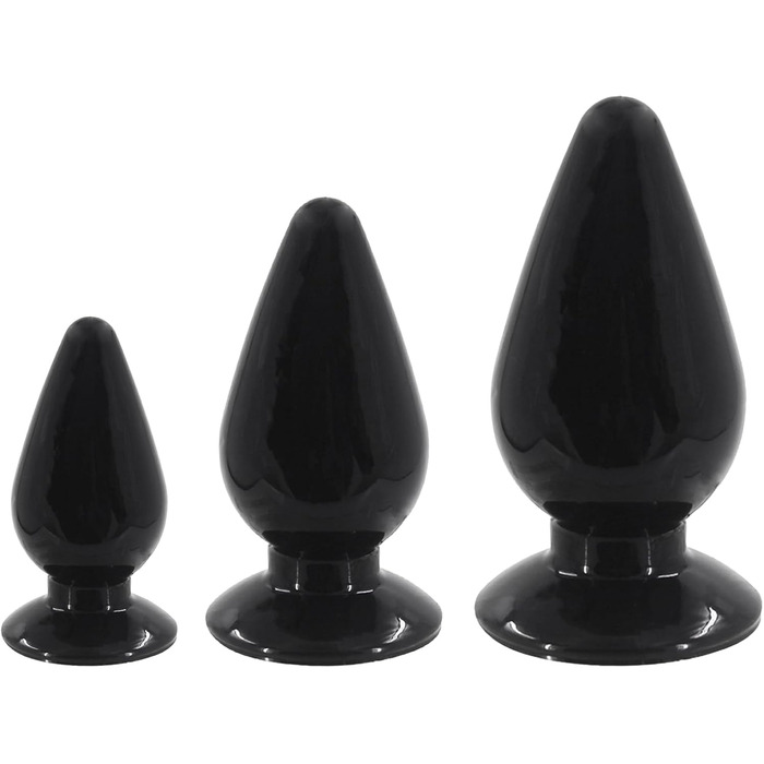 Анальний плагін великого розміру 3 в 1, набір анальних куль, секс-іграшка для пар (чорний)