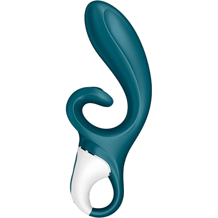 Satisfyer Hug Me Connect: Вібратор для клітора та G-точки з Bluetooth-керуванням (блакитно-сірий)