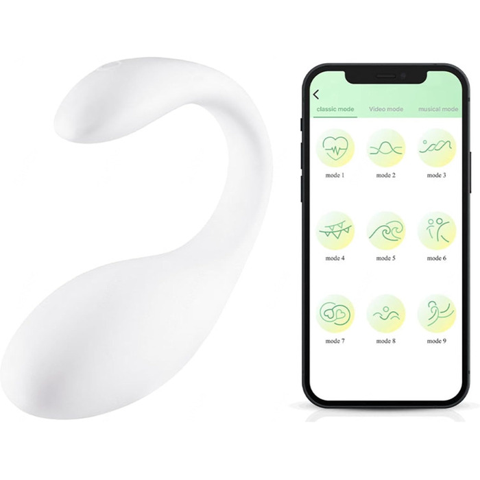 Вібратор для жінок та пар з 9 режимів вібрації, керування через додаток, тихий та потужний, білий