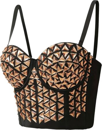 Жіночий топ-корсет Royal Smeela з блискітками, на тонких бретелях, бюстгальтер, золотий колір