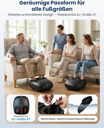 Електричний масажер для ніг COMFIER Shiatsu, інфрачервоний масажер стоп, чорний