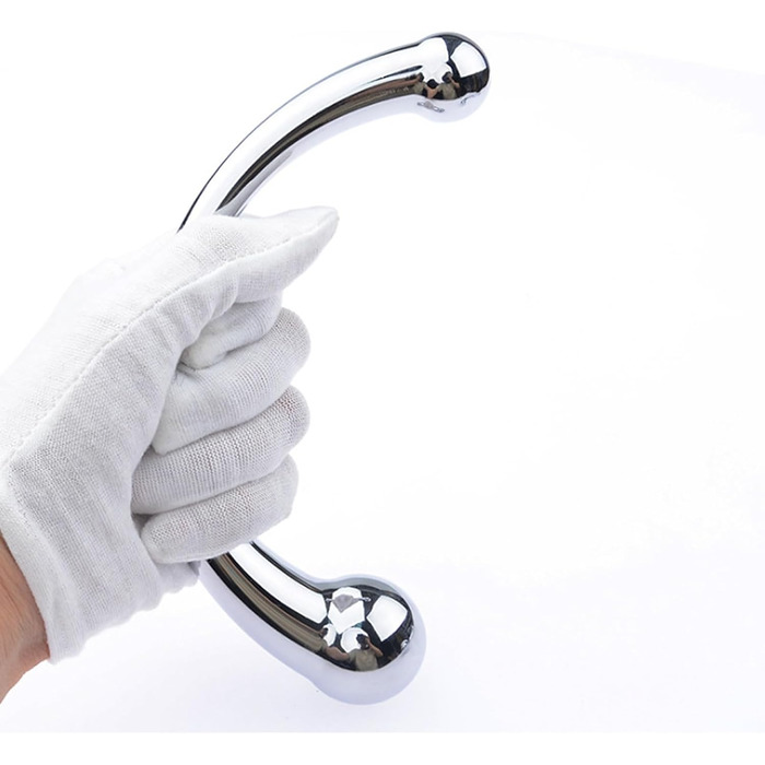 Масажер G-Spot, анальний плагін з металу, стимулятор для чоловіків та жінок, для масажу простати та G-Spot (сріблястий, M - 20 см)