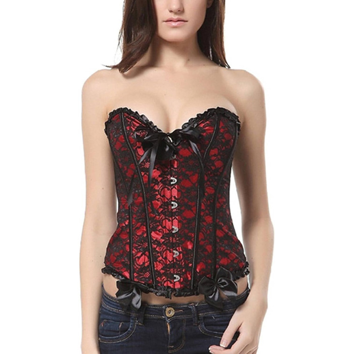 Корсет для жінок, модель Body Shaper, для корекції талії, під бюст, трендівський корсет для свят (червоний, XL)