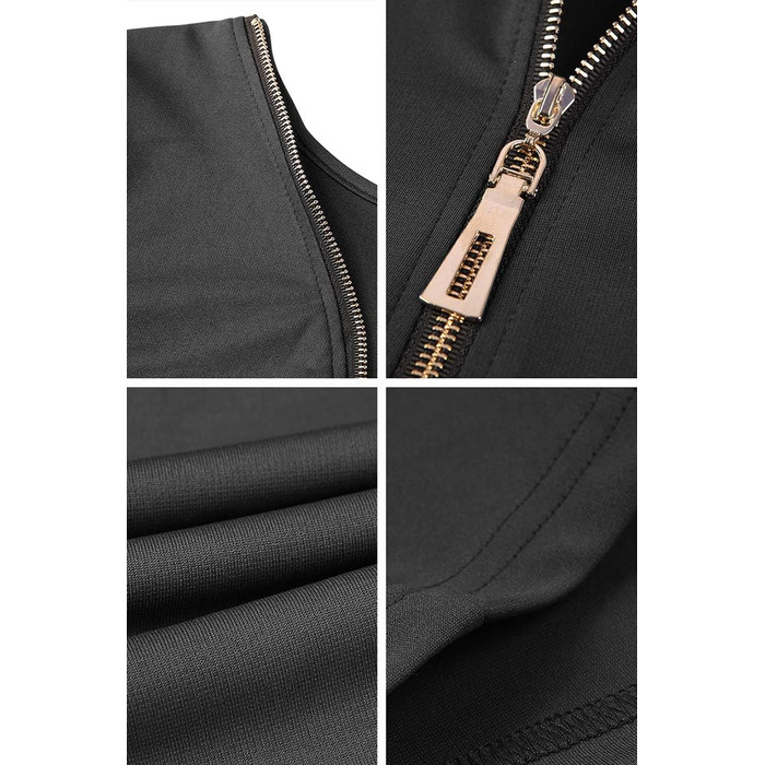 Чорна сукня YMING з відкритим спиною, на блискавці, облягаюча, міді, з довгим рукавом