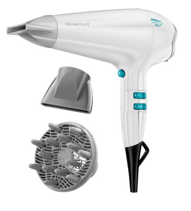 Фен для волосся Remington Pro-Air Power AC6330 з іонною технологією, 2300 Вт, AC-мотор, з дифузором та двома насадками-концентраторами, білий