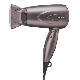Складаний дорожній фен для волосся Beurer HC 25 з іонізацією, 1300 Вт, з функцією підлаштування напруги (110-240 В)