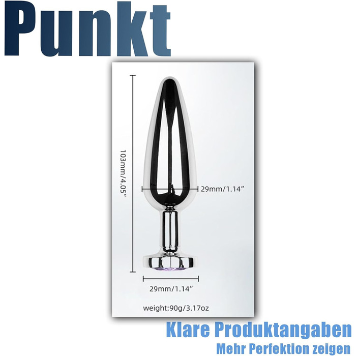 Анальний плаґ для чоловіків та жінок, нержавіюча сталь, XXL, з кришталевими основами. Іграшки для секс-фетишу, SM, мастурбації. Підходить для пар, початківців.