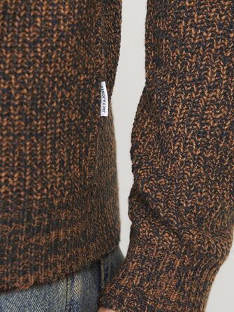 Чоловічий в'язаний светр Jack & Jones Jjelewis з круглим вирізом, колір Mocha Bisque